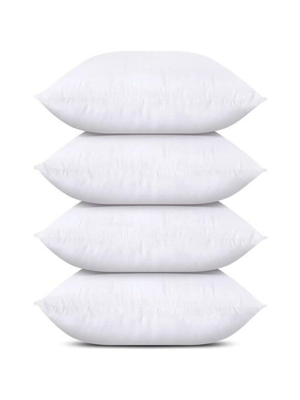 Set of 4 White Throw Pillow Inserts 18x18 for Couch Sofa Bed Decorative Use